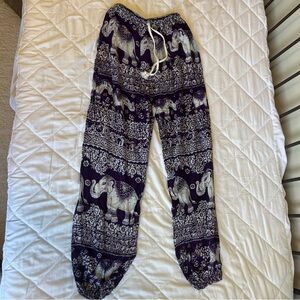 Purple Elephant Print Pants